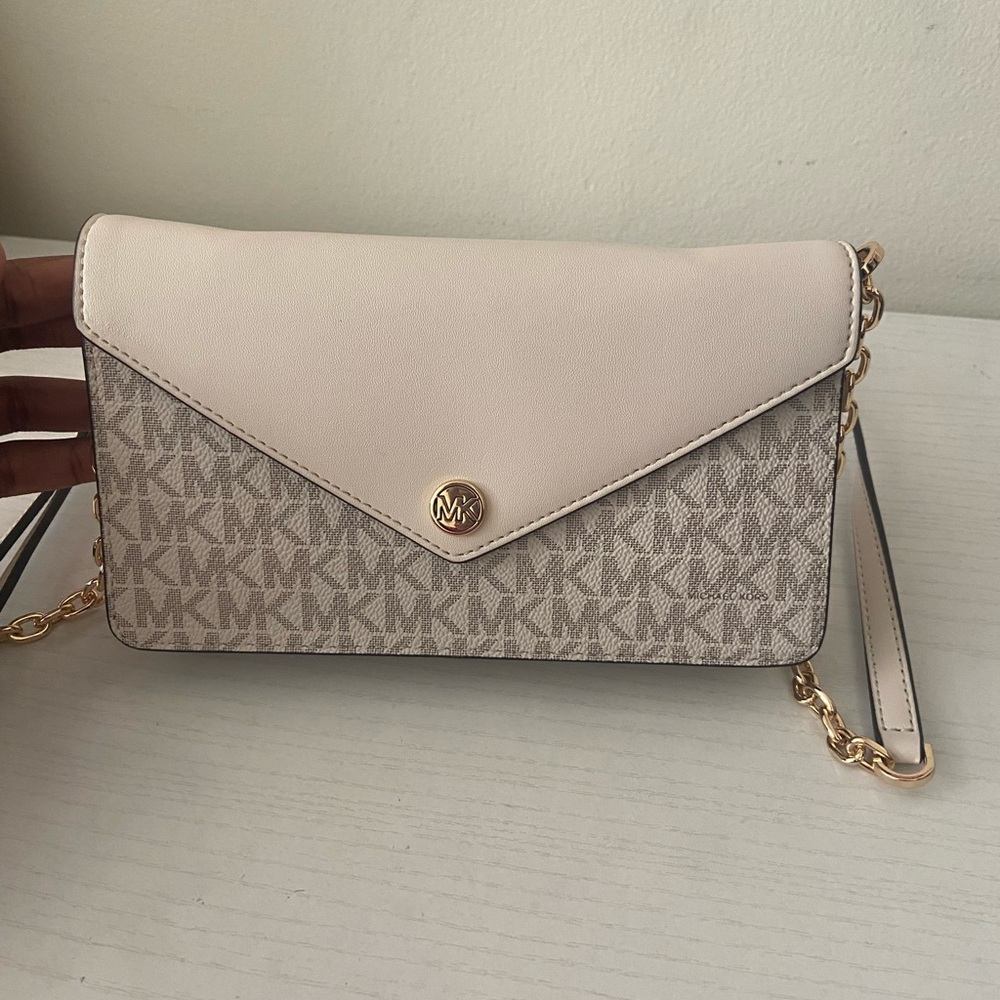 Small Logo Envelope Crossbody Bag + Medium Crossgrain Leather Wallet